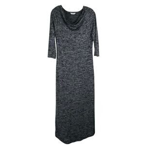 Soma Maxi Dress Black Gray Side Slit Stretch Size Small